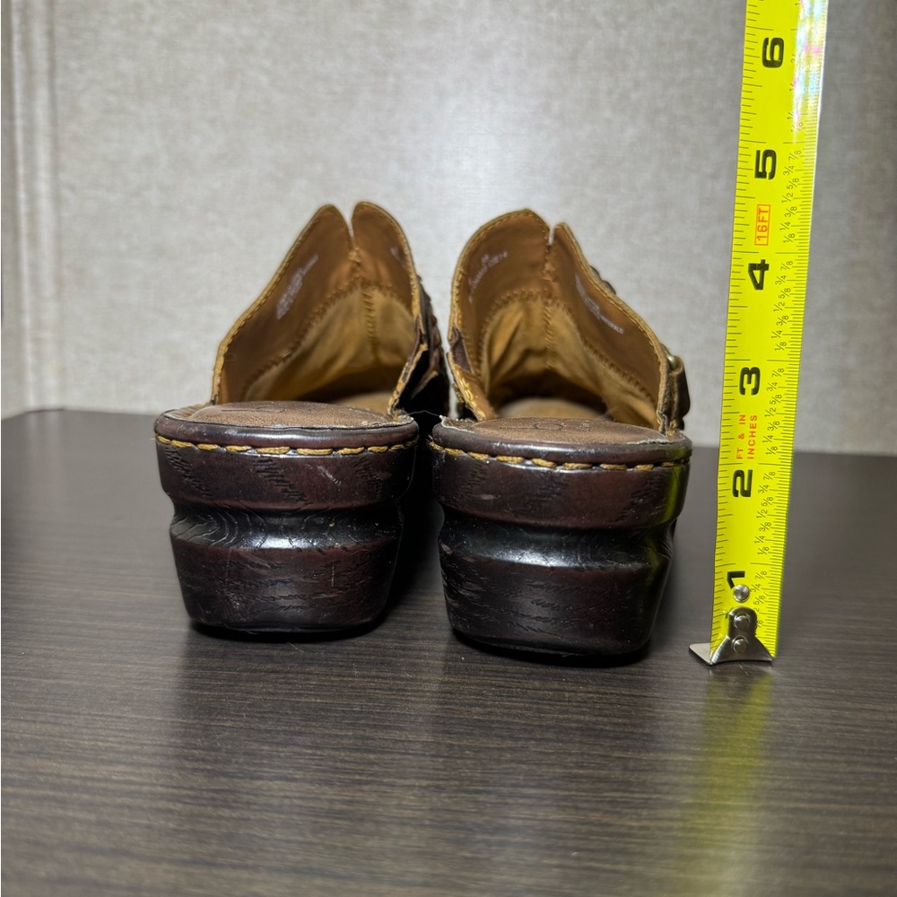 B.O.C Born Concept Western Brown Leather Mules Bohemian Clogs Size 8 - Picture 7 of 10
